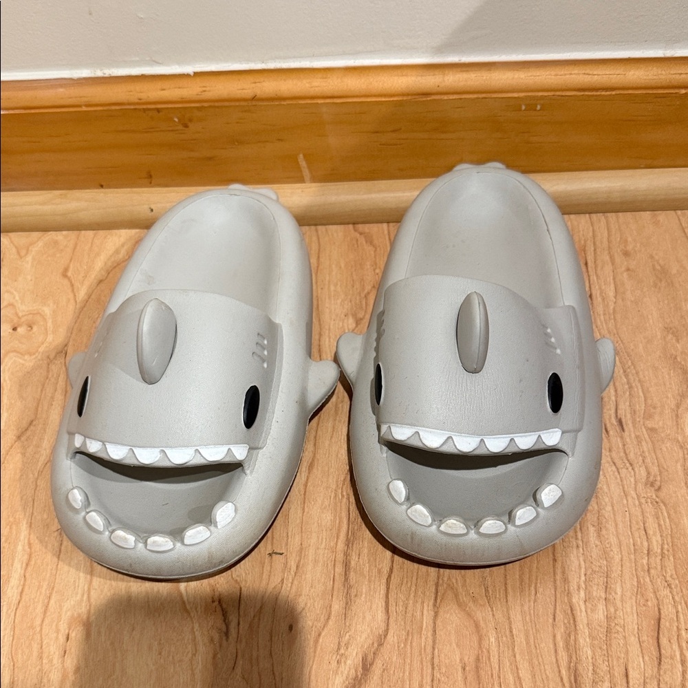 Gray Shark Slippers